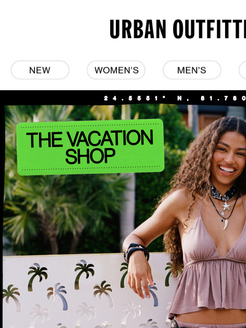 urbanoutfitters newsletter: Your trip starts in The Vacation Shop 🧳✈️
