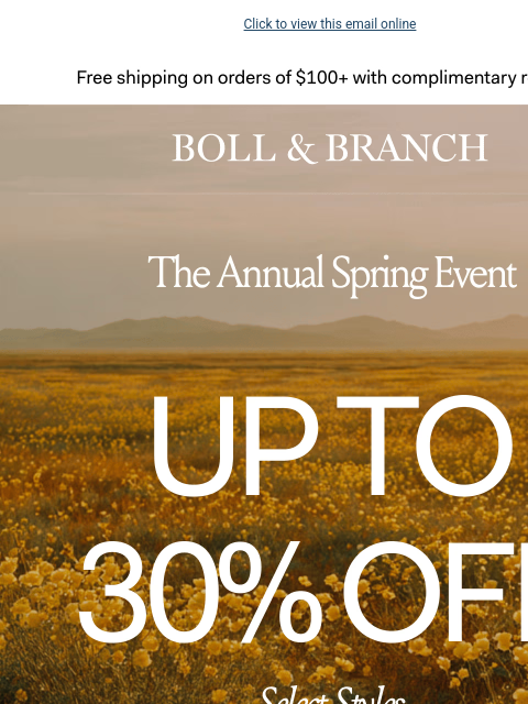 bollandbranch newsletter: 🗓️ This Weekend: Shop up to 30% off 