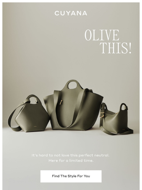 cuyana newsletter: Olive This is Olive