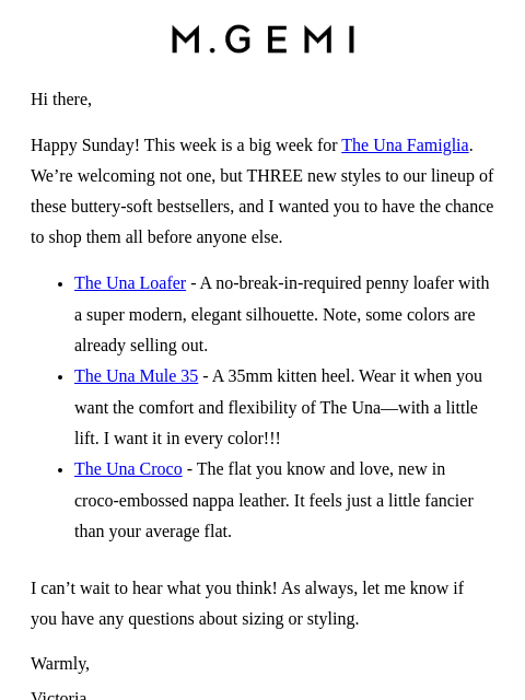 mgemi newsletter: Pre-Shop The Una Famiglia