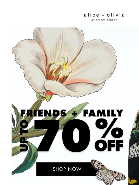 Up to 70% OFF ‌ ‌ ‌ ‌ ‌ ‌ ‌ ‌ ‌ ‌ ‌ ‌ ‌ Header Logo *TAKE 25% OFF. EXCLUSIONS APPLY. ONLY ITEMS MARKED WITH “FRIENDS + FAMILY” ARE ELIGIBLE FOR THE PROMOTION. NOT VALID ON ALICEANDOLIVIA.COM