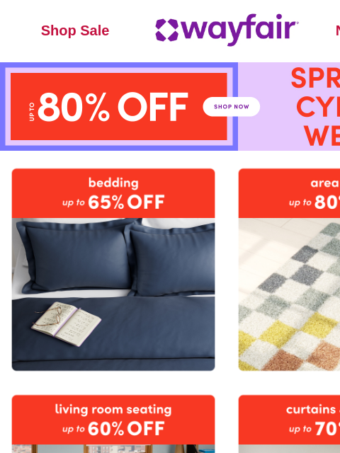 wayfair newsletter: ❗ LESS THAN 24 HOURS ❗ UP TO 80% OFF ❗