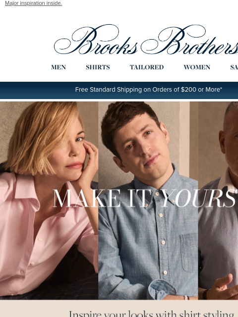 brooksbrothers newsletter: The shirts to wear now: Styled by Leslie Bibb & mo...
