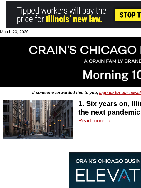crainalerts newsletter: How Illinois is prepping for the next pandemic