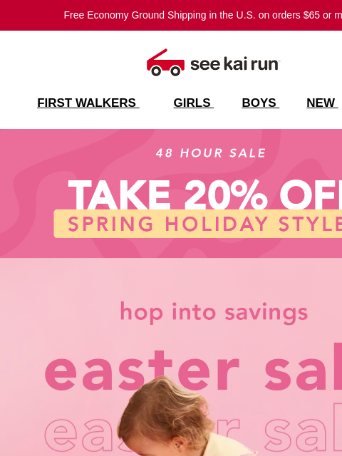 seekairun newsletter: Easter Sale: 20% Off Select Styles, Two Days Only