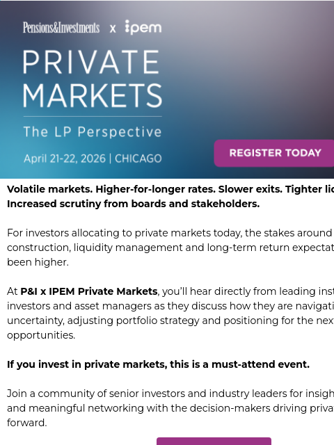 crainpartners newsletter: The Private Markets conversation investors can’t m...