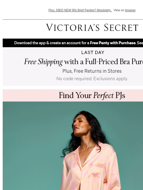 victoriassecret newsletter: Last Day: BOGO 50% Off PJ Sets
