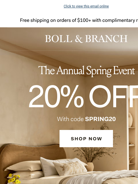 bollandbranch newsletter: 20% OFF | With up to 30% off sale styles
