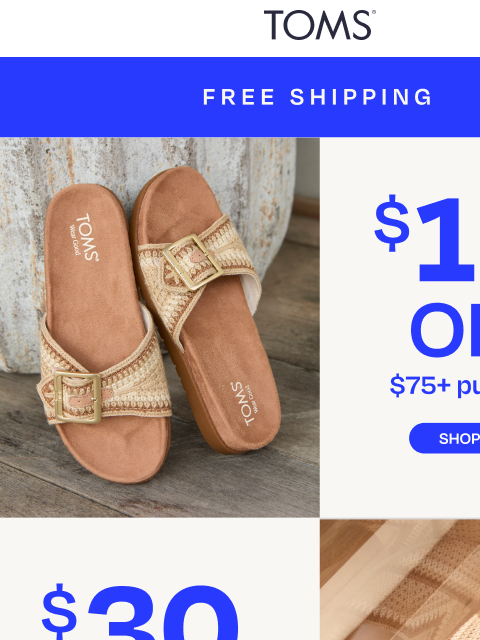 toms newsletter: Save Up to $50 + Free Shipping