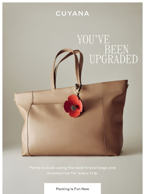 cuyana newsletter: You've Been Upgraded
