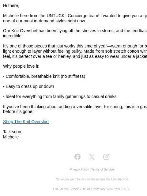 untuckit newsletter: NEW! Recommendation from Michelle @ UNTUCKit