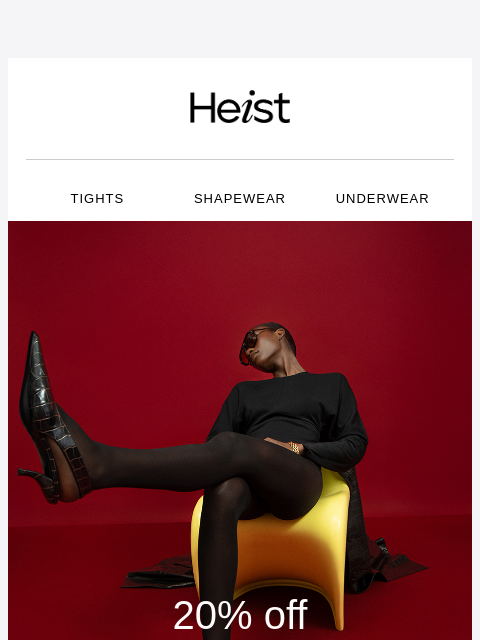 heist-studios newsletter: 20% OFF BESTSELLERS