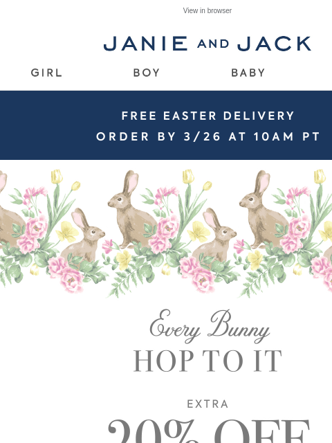 janieandjack newsletter: 🐰 An ear-resistible event...