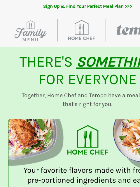 homechef newsletter: Explore all 3 of our meal plans