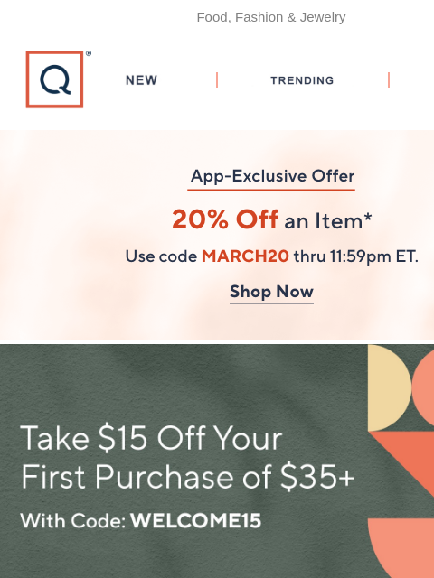 qvcemail newsletter: 20% Off an Item Inside & More Deals