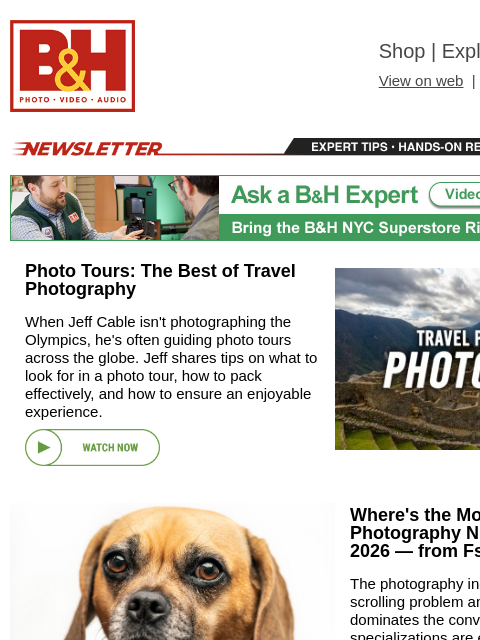 bhphotovideo newsletter: Top Photo Tours, Lucrative Photo Niches, NAS for P...