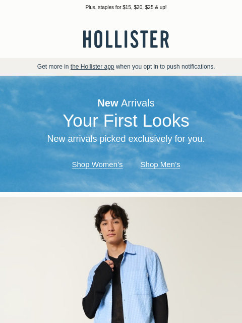 hollisterco newsletter: New arrivals = more outfit options 👀