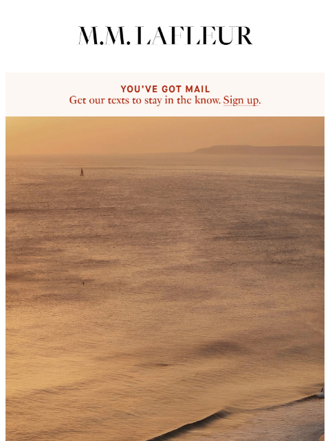 mmlafleur newsletter: EARLY DROP: Sunset Suiting