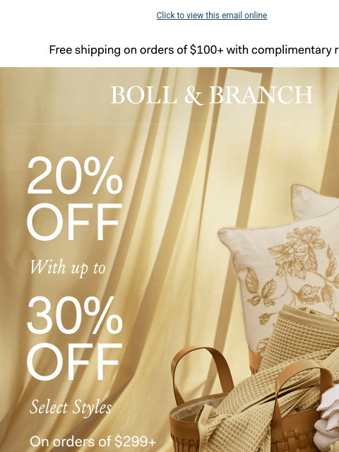 bollandbranch newsletter: Up to 30% OFF | Don’t sleep on this one