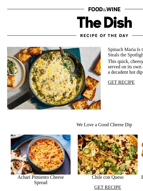 foodandwine newsletter: Spinach Maria