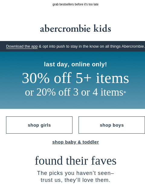 abercrombie newsletter: say goodbye to this spring sale