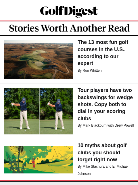 golfdigest newsletter: Stories worth another read