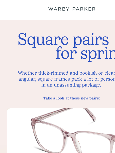 warbyparker newsletter: Not your typical squares