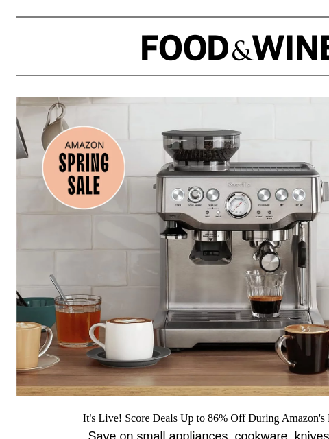 foodandwine newsletter: Amazon's Big Spring Sale Has Tons of Kitchen Essen...