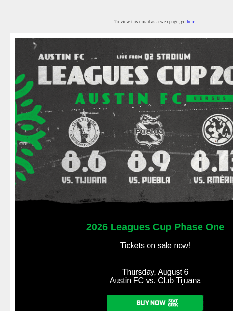 austinfc newsletter: Leagues Cup 2026 at Q2 Stadium