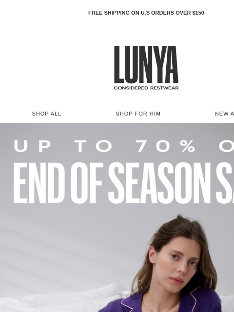lunya newsletter: UP TO 70% OFF