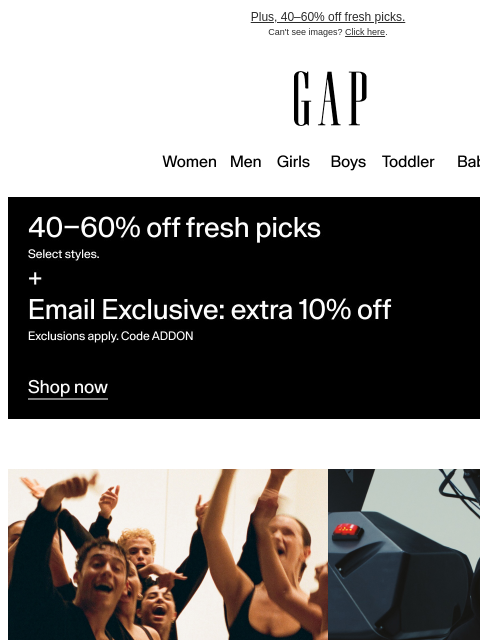 gap newsletter: Breaking through. In sweats.