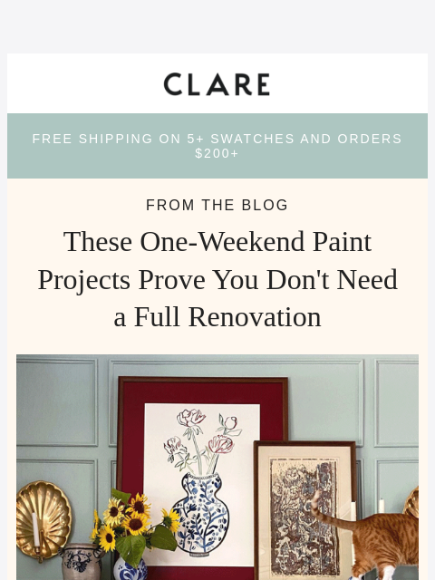 clare newsletter: Transform a Room This Weekend. Yes, Really.