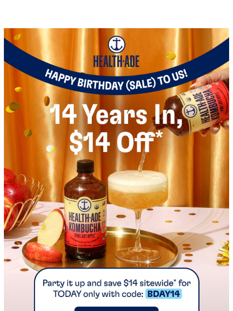 health-ade newsletter: $14 off ends soon!