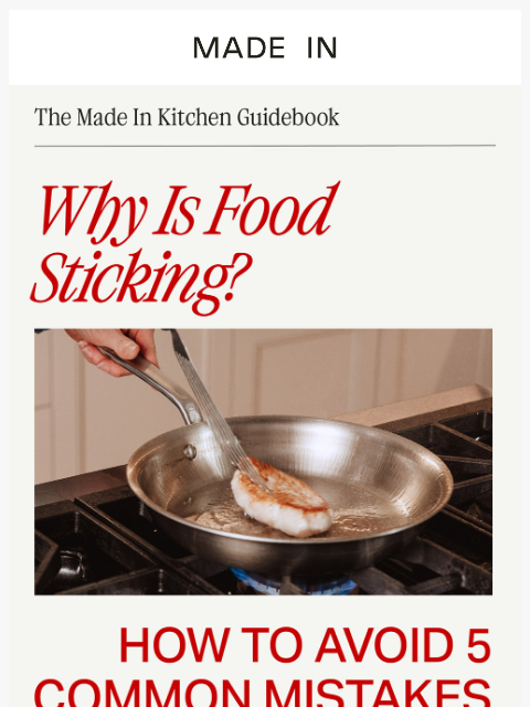 madeincookware newsletter: Why Food Sticks to Stainless Clad
