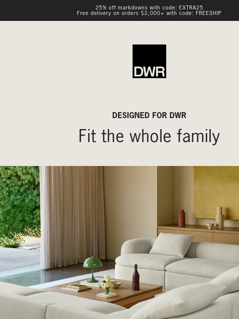 dwr newsletter: Free delivery – sofas, sectionals, and lounge chai...