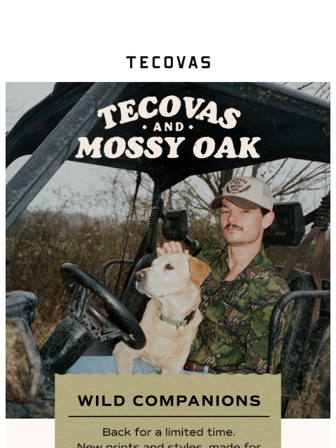tecovas newsletter: Mossy Oak is back