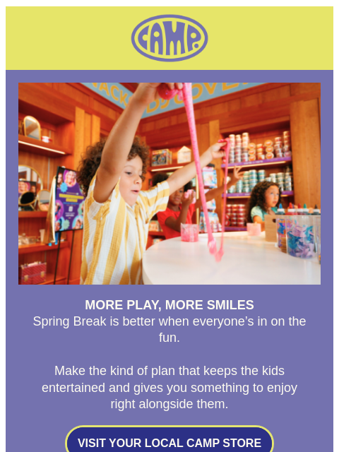 camp newsletter: Double the Fun this Spring Break!