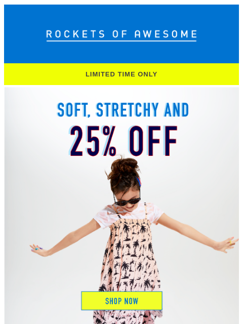 rocketsofawesome newsletter: ⚡ Clothing Made for Adventure ⚡ 25% OFF!