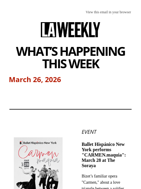 laweekly newsletter: What's Happening in LA This Week + Farewell Cole’s...
