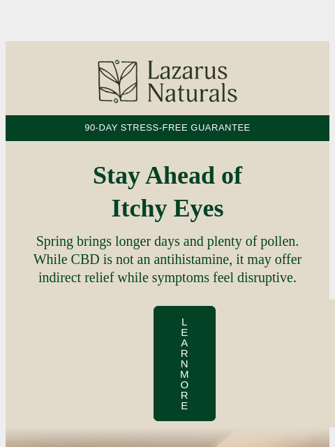 lazarusnaturals newsletter: Allergy Relief: Explore CBD Solutions