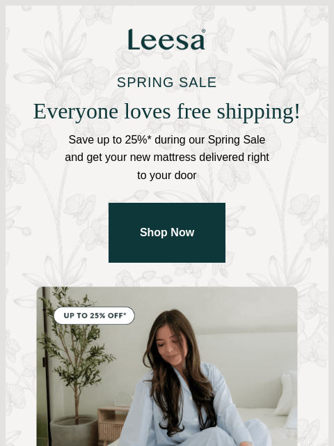 leesasleep newsletter: This spring, shipping is on us
