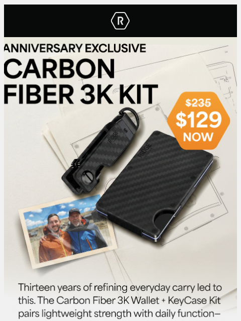 ridge newsletter: DEAL: $106 Off Carbon Fiber 3K Wallets