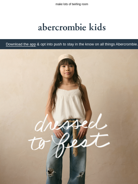abercrombie newsletter: festival season just got cuter ☀️