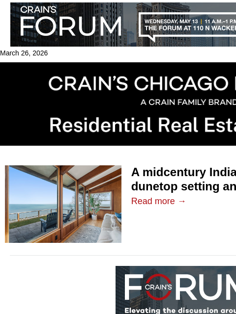 crainalerts newsletter: Restored 1940s dunetop home comes on the market