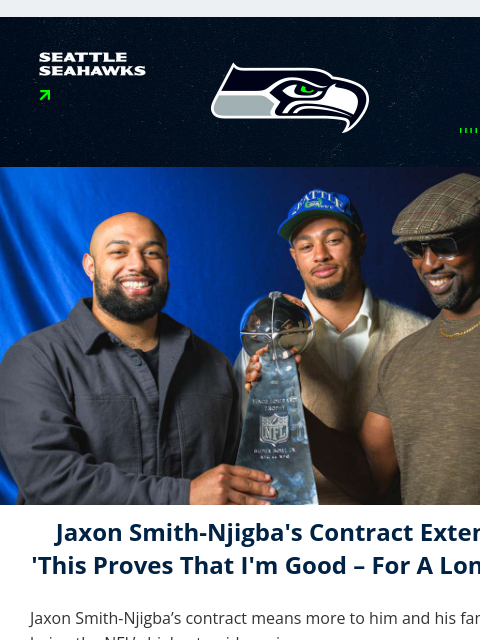 seahawksemail newsletter: JSN: "This Is Home For Me"