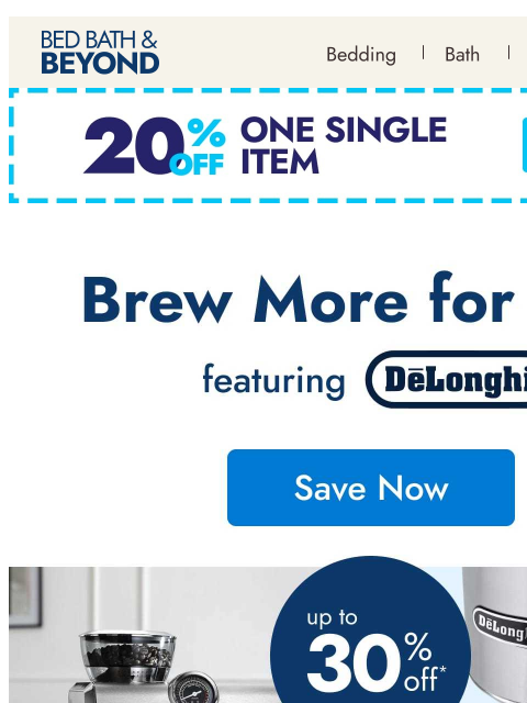 bedbathandbeyond newsletter: Your best brew starts here ☕