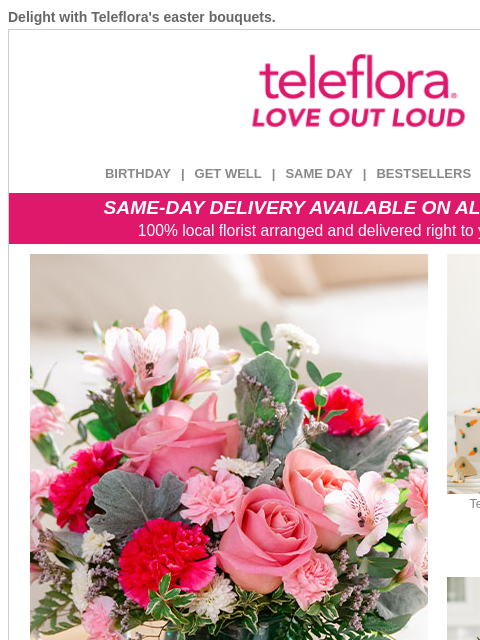 teleflora newsletter: 25% Off | Deliver Easter Joy 🐇🌷