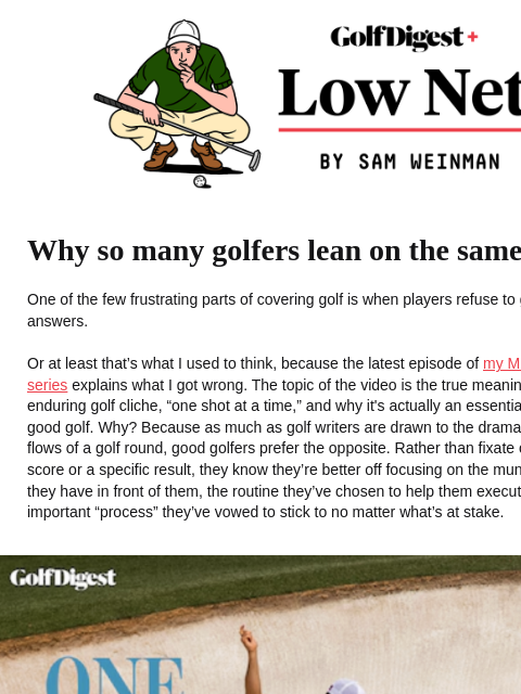 golfdigest newsletter: I owe boring golfers an apology