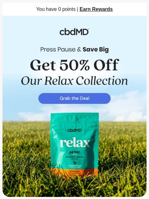 cbdmd newsletter: Your Evening Calm Awaits at 50% Off