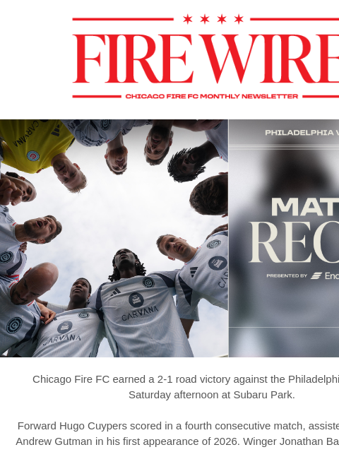 chicagofirefc newsletter: FIRE WIRE | Heating Up & Getting Called Up